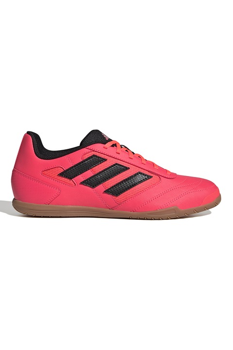 adidas Performance, Pantofi cu logo pentru fotbal Super Sala, Negru/Roz aprins