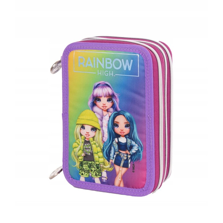 Троен оборудван моливник, ASTRA, 18 маркера, 18 молива, линийка, 20 х 13 х 6 см, Многоцветен