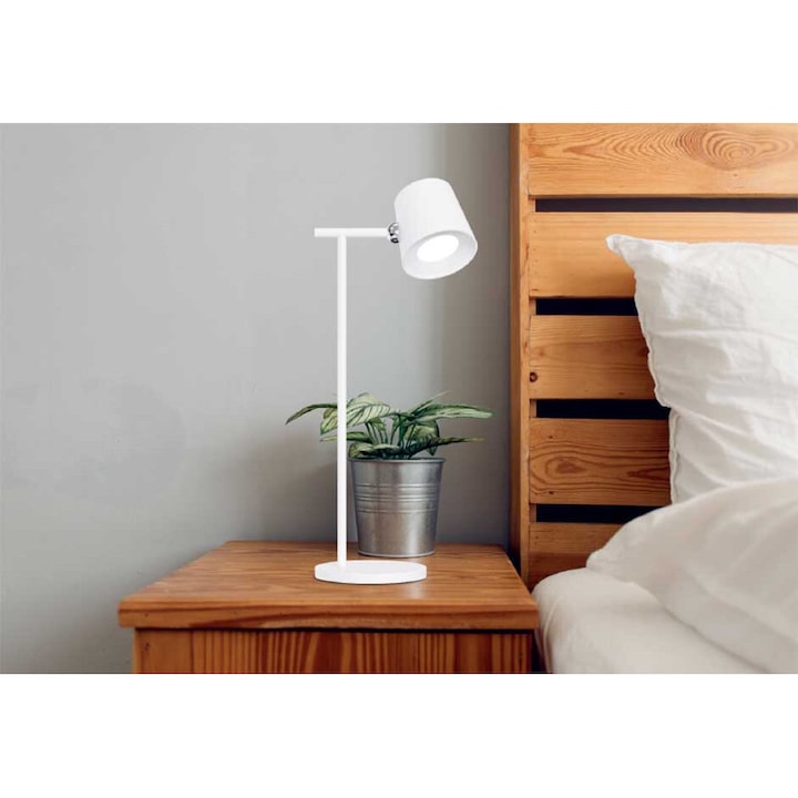 LED настолна лампа Lightex MAZE, 5V, 2W, CCT, 180lm, Димируема, USB, Type C, 2000mah, IP20, Бял