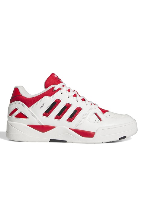 adidas Sportswear, Pantofi sport colorblock Midcity, Alb optic/Rosu vermillion