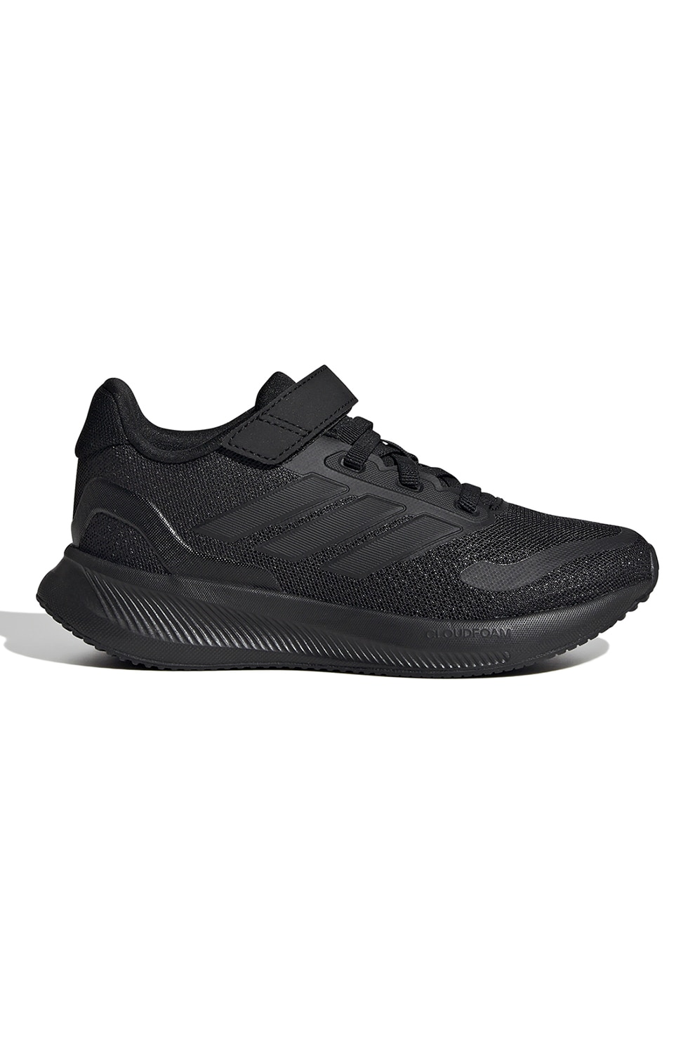 adidas Sportswear, Pantofi sport Runfalcon 5 din plasa cu logo si velcro, Negru, 28 EU