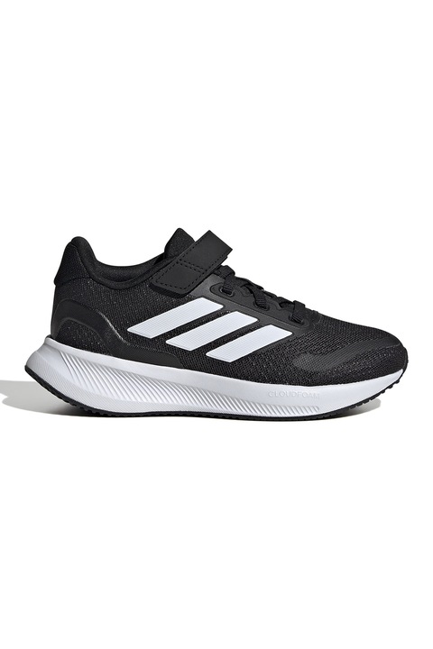 adidas Sportswear, Pantofi sport Runfalcon 5 din plasa cu logo si velcro, Alb/Negru
