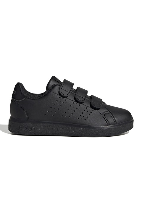 adidas Sportswear, Pantofi sport de piele ecologica cu velcro Advantage Base 2.0, Negru