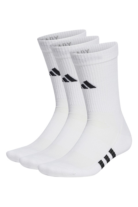 adidas Performance, Унисекс фитнес чорапи - 3 чифта, Бял, 46-48