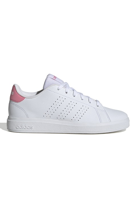 adidas Sportswear, Маратонки Advantage Base 2.0 от еко кожа с перфорации, Бял