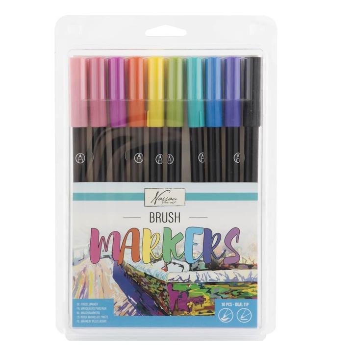 Комплект маркери за четки Nassau Fine Art 10 цвята Basic