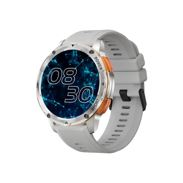 AK59 okosóra, Bluetooth hívások, értesítések, közösségi hálózatok, AMOLED kijelző, ezüst