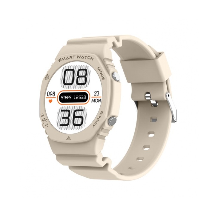 ZL88 Smart Watch, Vízálló, GPS, Vérnyomás, Kalória, Bézs