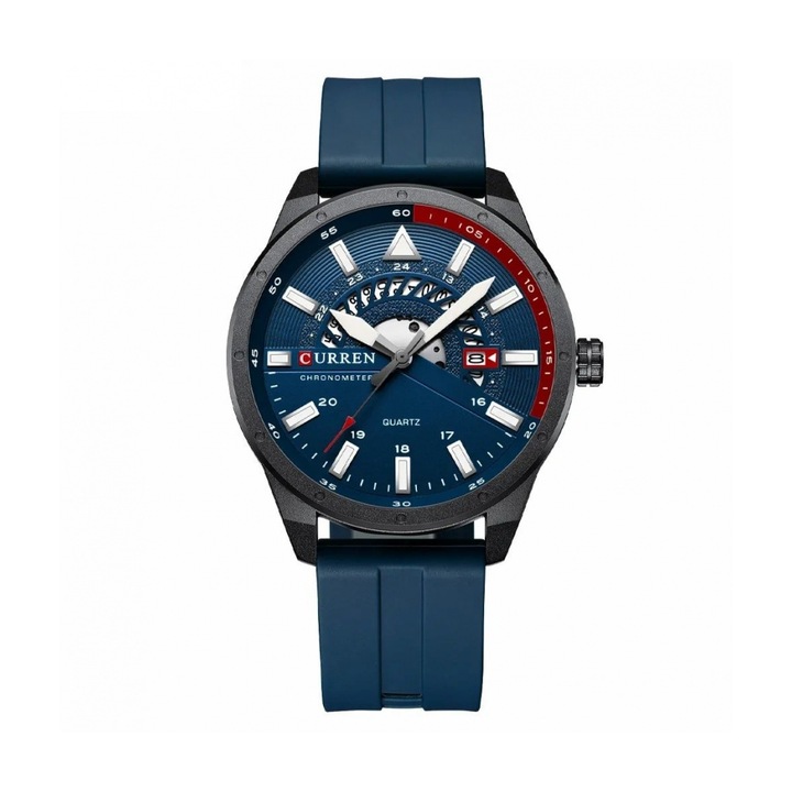 Мъжки кварцов часовник CURREN 8421, Водоустойчив, Минерално стъкло, Син