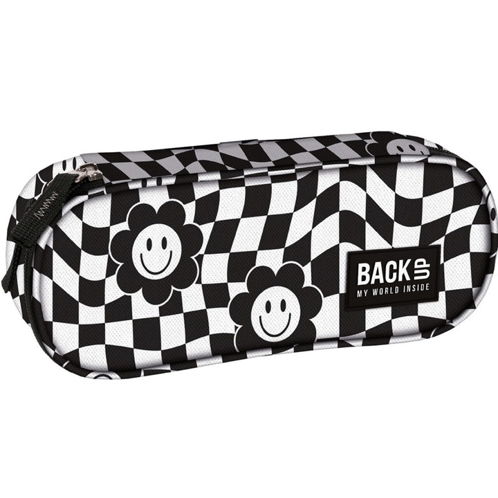 BackUp ovális tolltartó - Pepita virágok