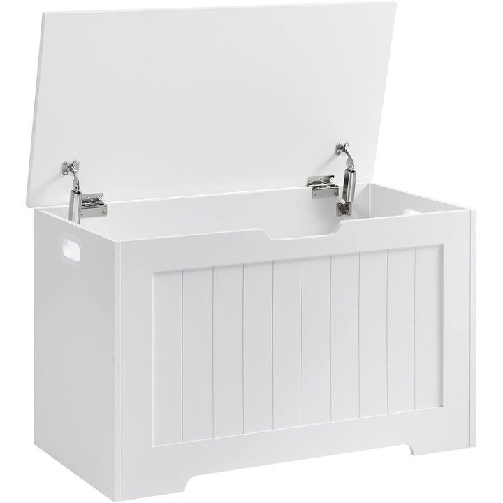 Banca cu suport pantofi Model Laila, Alb, 76x40x48 cm