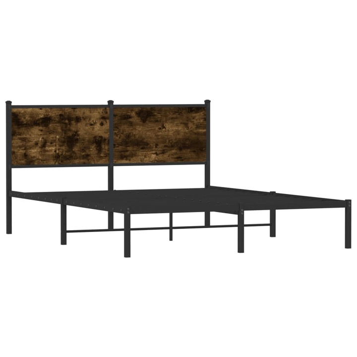 vidaXL füstös tölgy színű fém ágykeret matrac nélkül 140 x 200 cm 25 kg 4007668