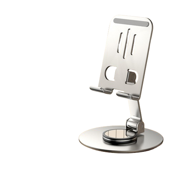 Telefon és tablet tartó, állítható, összecsukható, ezüst, 22cm
