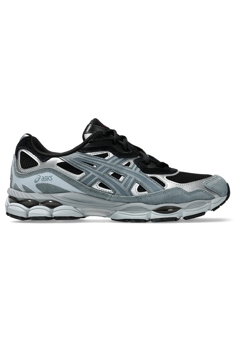 Asics, GEL-NYC Concrete nyersbőr és műbőr sneaker, Fekete/Hamuszürke