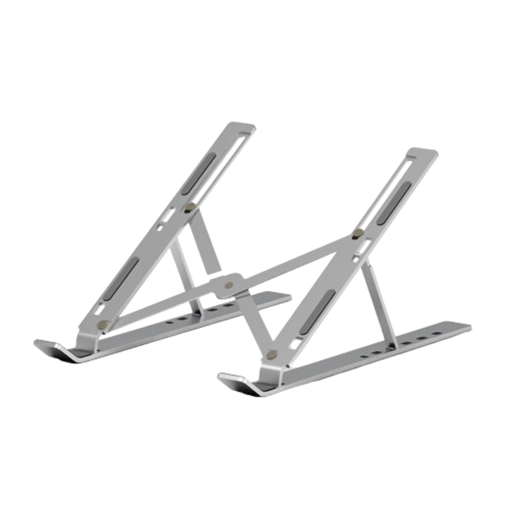 Suport pentru laptop si tableta, reglabil pe 6 nivele, pliabil, argintiu, 25.5x4.5cm