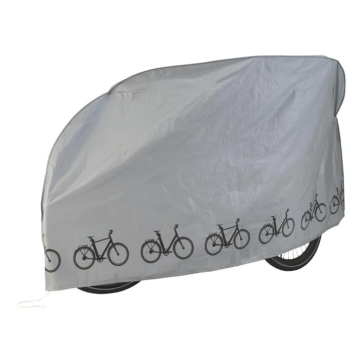 Husa de Bicicleta Crivit, Universala, 210x80x110 ( LxLxI), Protectie UV, Fixare cu Snur si Catarama, Gri