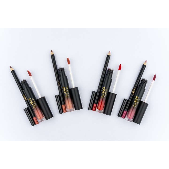 Kit 4 creioane de buze + 4 rujuri Transfer Proof