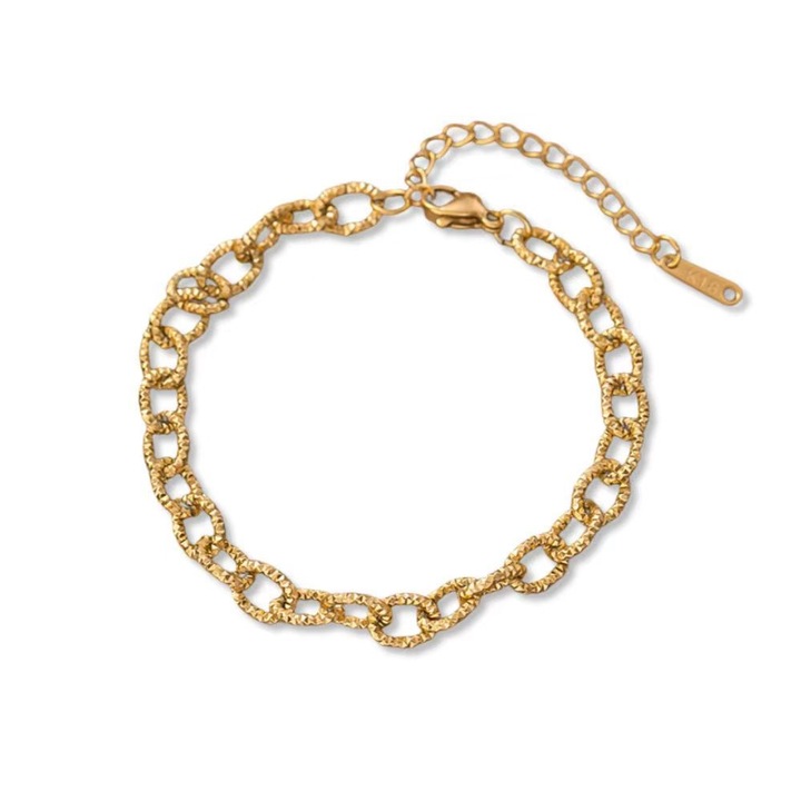 Bratara Dama, Model simplu 12, Otel inoxidabil, Placat cu aur, Culoare Gold