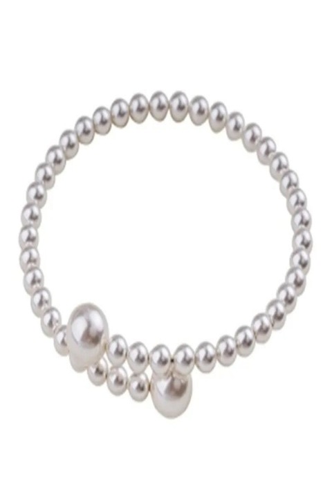 Bratara dama cu perle Ema, Alb, One Size