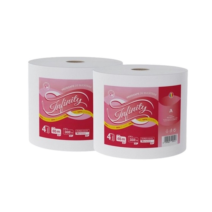 Konyhatörlő Infinity, 4 rétegű, 333 lap, 65 m, 2 db-os készlet