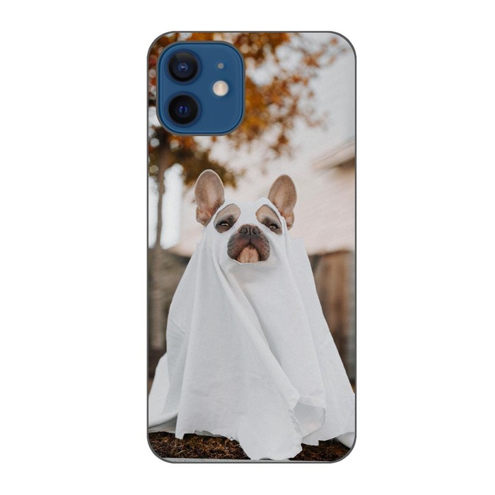 Husa compatibila cu Apple iPhone 12 Silicon Gel Tpu Model Halloween Catel Costum Fantoma
