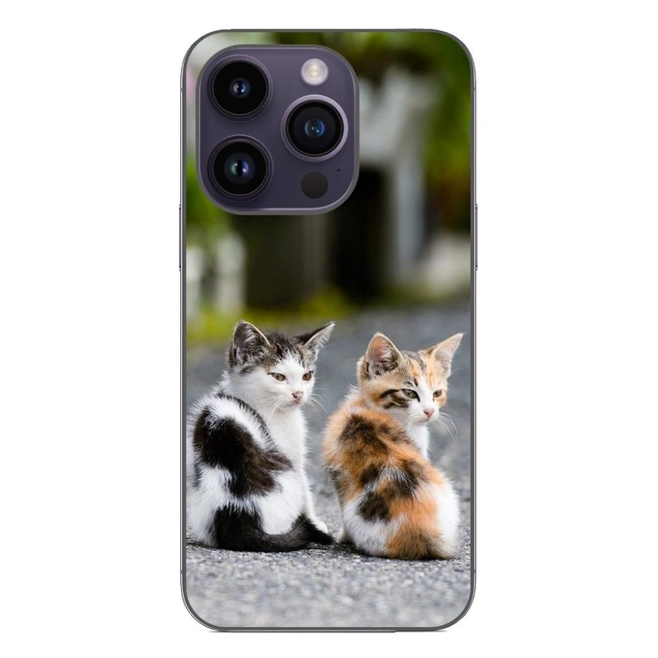 Husa compatibila cu Apple iPhone 14 Pro Silicon Gel Tpu Model Kitties