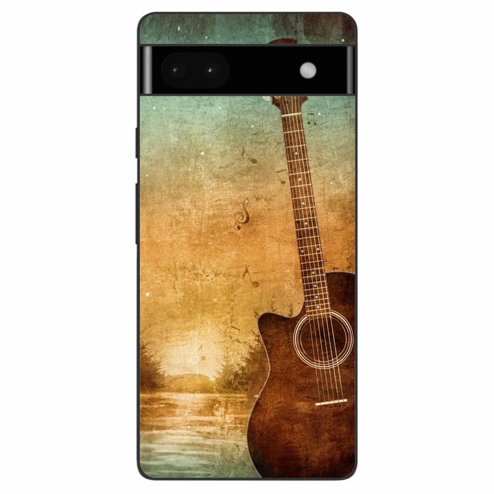 Husa compatibila cu Google Pixel 6A Silicon Gel Tpu Model Chitara Vintage