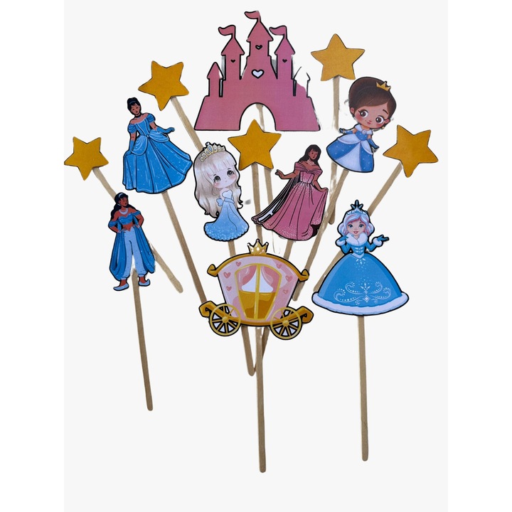 Set toppere tort, PRINTESE, 13 figurine, carton