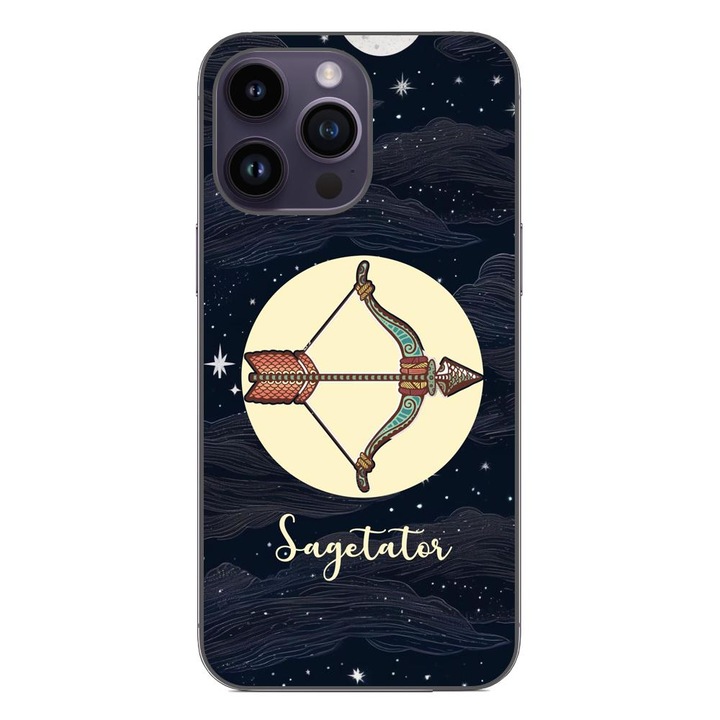 Калъф, съвместим с модел на Apple iPhone 14 Pro Max Silicon Gel Tpu Хороскоп Стрелец