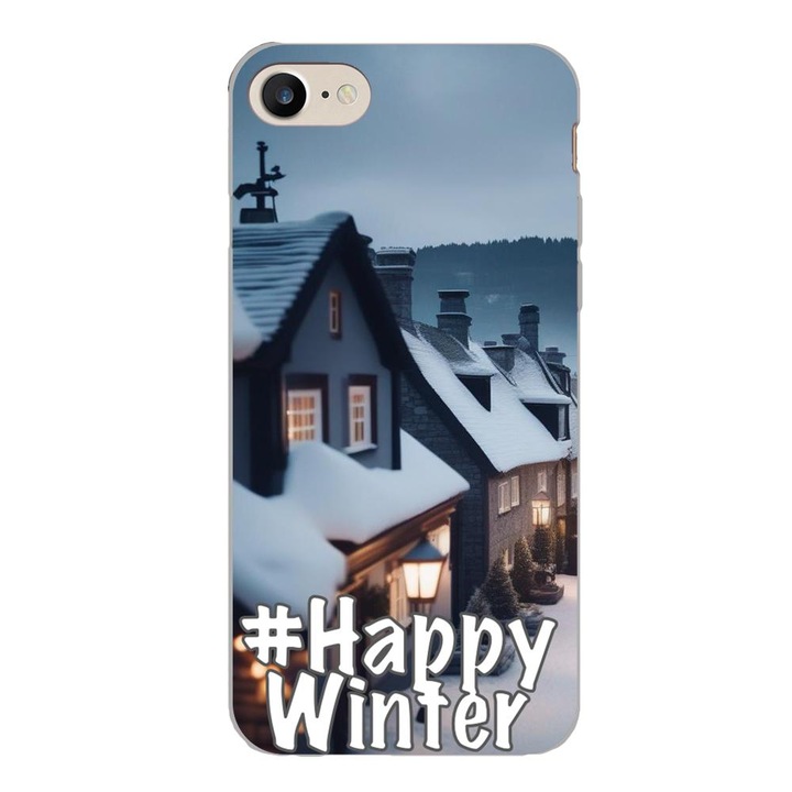 Husa compatibila cu Apple iPhone 7, iPhone 8, iPhone SE 2020 Silicon Gel Tpu Model Happy Winter