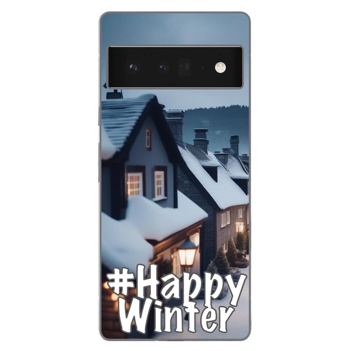 Калъф, съвместим с Google Pixel 6 Pro Silicon Gel Tpu Модел Честита зима