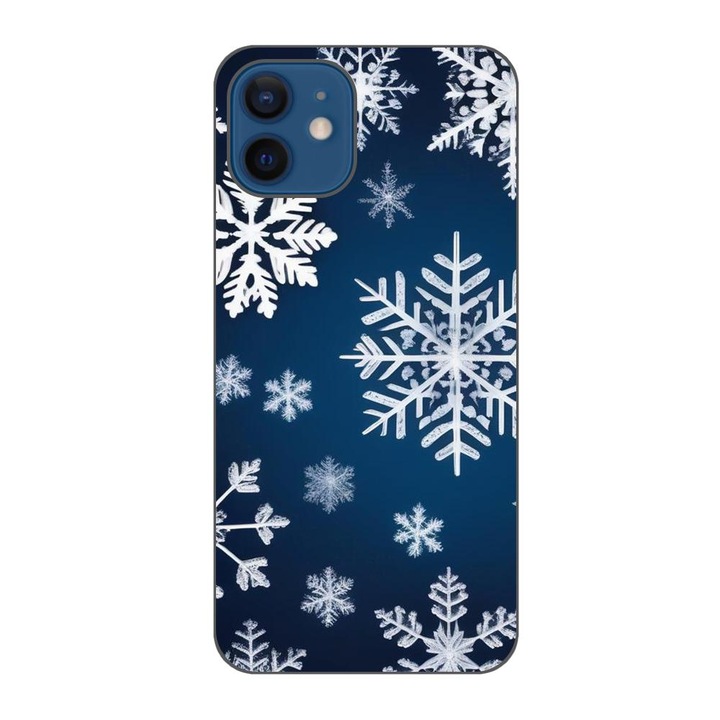 Husa compatibila cu Apple iPhone 12 Silicon Gel Tpu Model Fulgi de Nea