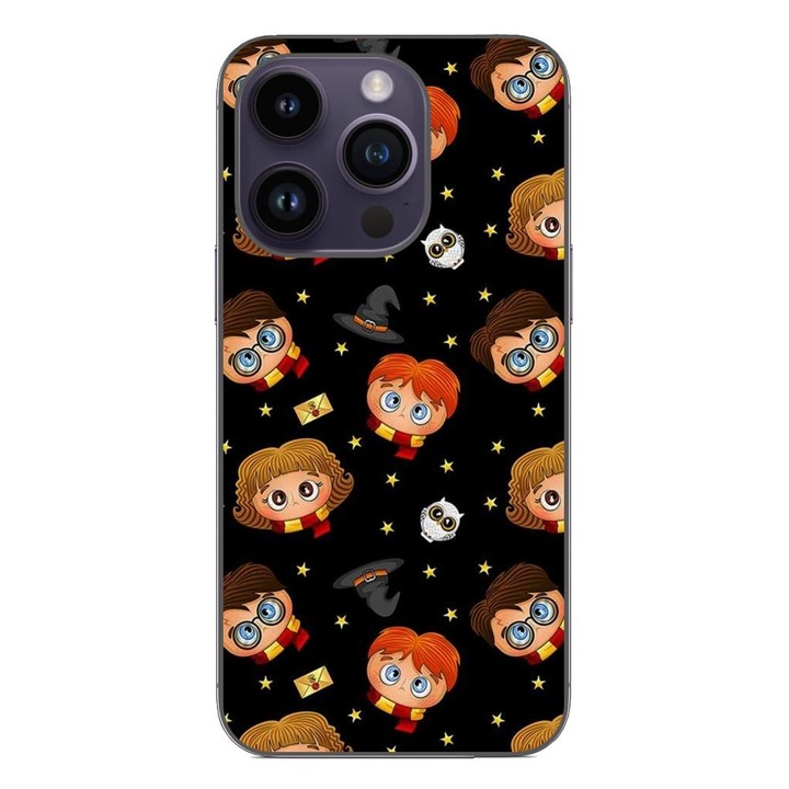 Калъф, съвместим с модел Apple iPhone 14 Pro Silicon Gel Tpu Harry Potter Pattern Black