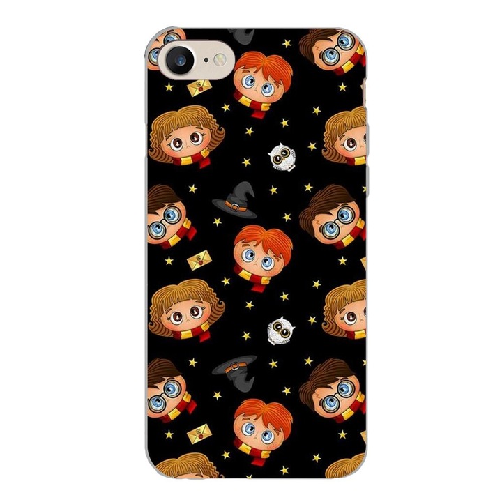 Husa compatibila cu Apple iPhone 7, iPhone 8, iPhone SE 2020 Silicon Gel Tpu Model Harry Potter Pattern Negru