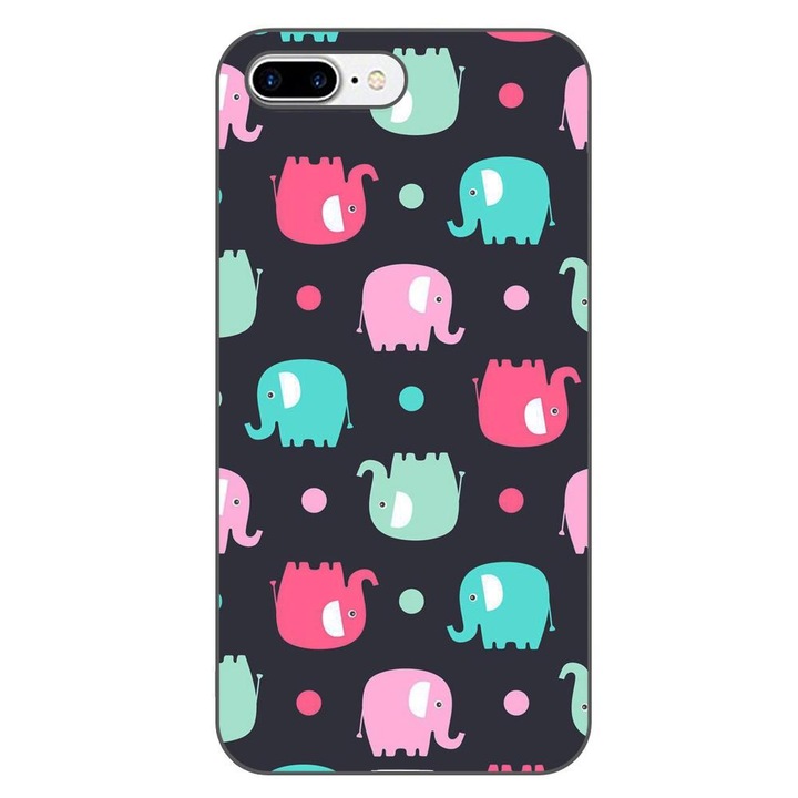 Husa compatibila cu Apple iPhone 7 Plus, iPhone 8 Plus Silicon Gel Tpu Model Pattern Elefant