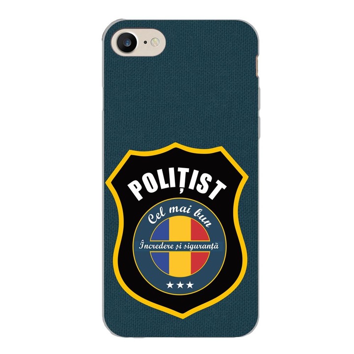 Husa compatibila cu Apple iPhone 7, iPhone 8, iPhone SE 2020 Silicon Gel Tpu Model Politist