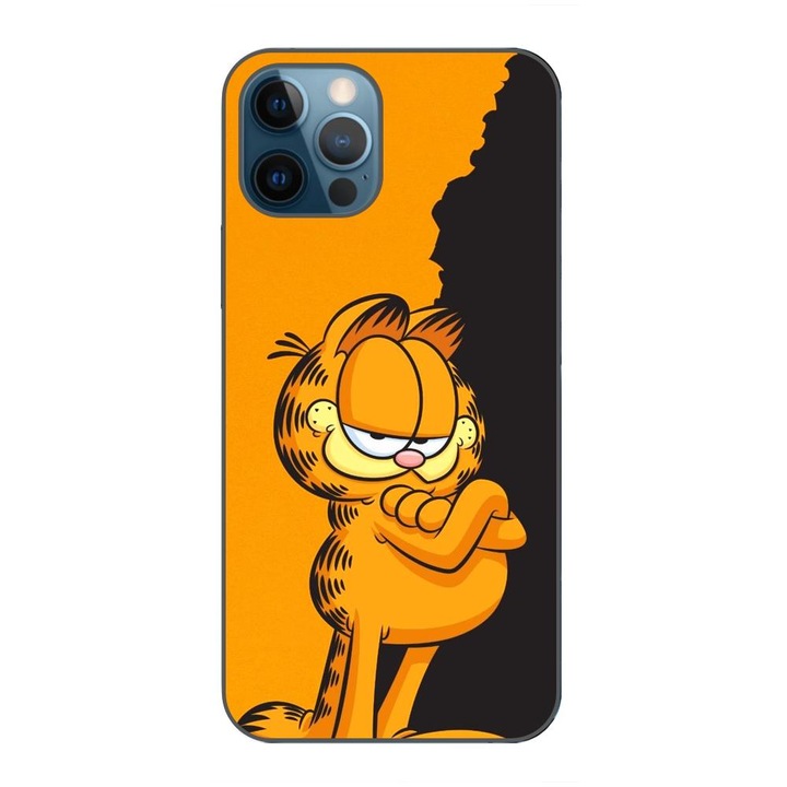 Кейс, съвместим с Apple iPhone 12 Pro Max Silicon Gel Tpu Модел Garfield Black and Orange