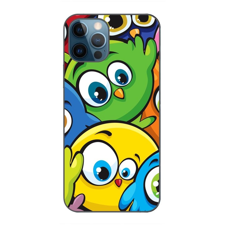 Husa compatibila cu Apple iPhone 12 Pro Max Silicon Gel Tpu Model Bufnite Colorate