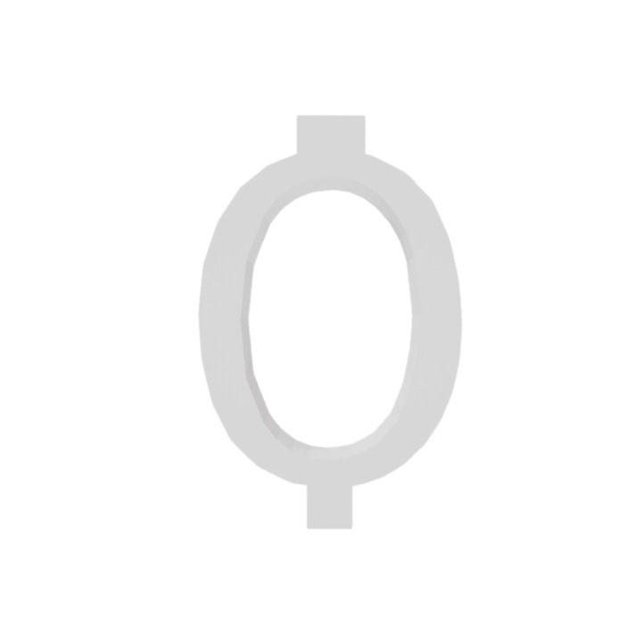 Поставка за свещи за торта, "0", рожден ден, 100 X 64 mm бяла слонова кост