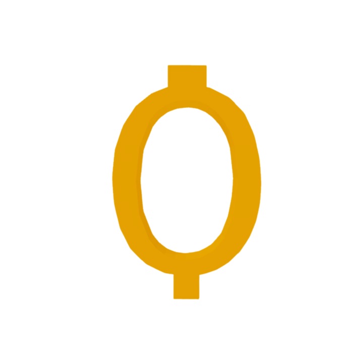 Свещник за торта, "0", рожден ден, 100 X 64 mm злато