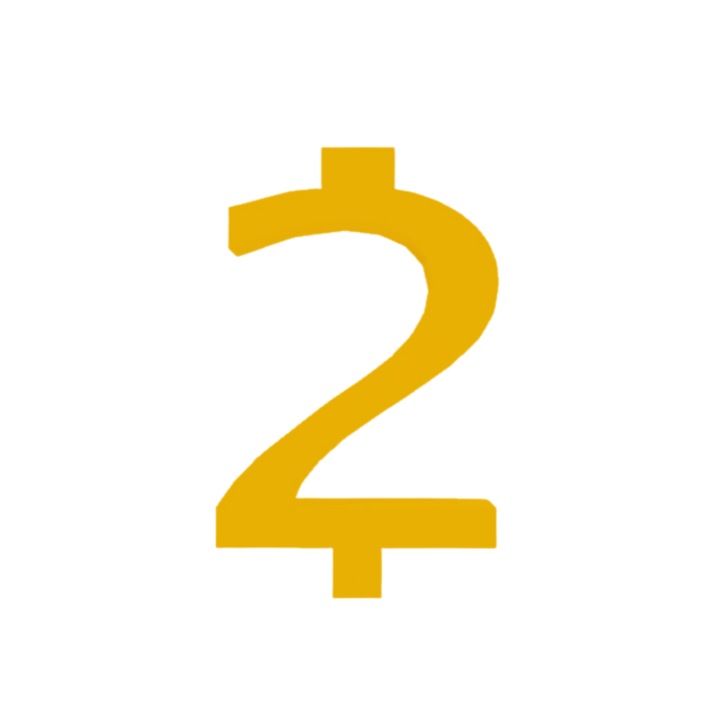 Свещник за торта, "2", рожден ден, 100 X 63 mm злато