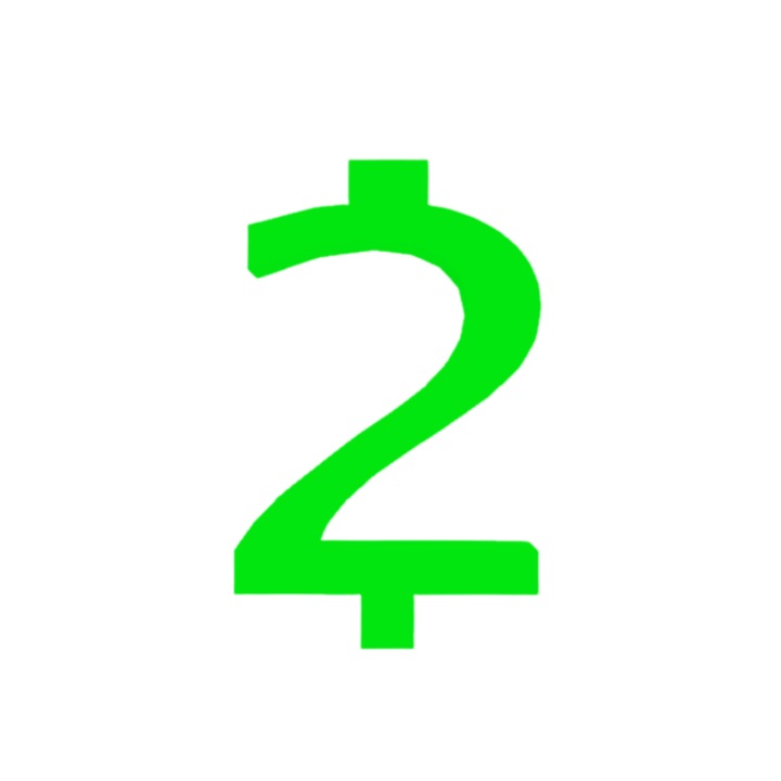 Свещник за торта, "2", рожден ден, 100 X 63 mm зелен