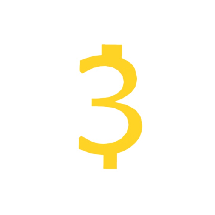 Свещник за торта, "3", рожден ден, 100 X 52 mm жълт