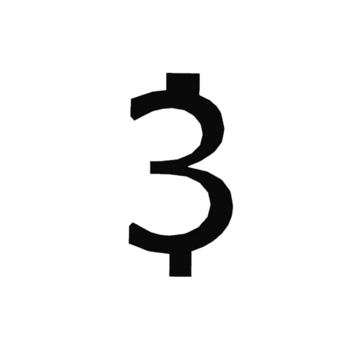 Свещник за торта, "3", рожден ден, 100 X 52 mm черен