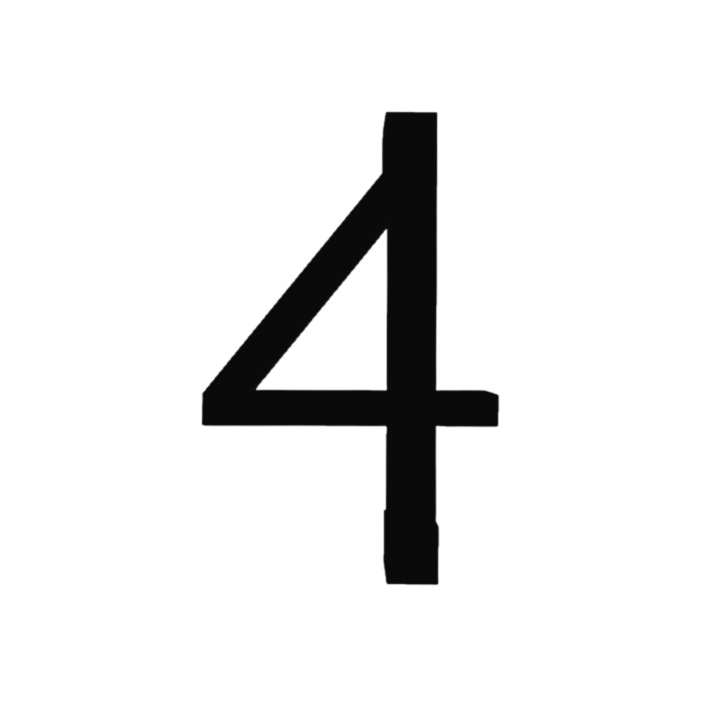 Свещник за торта, "4", рожден ден, 100 X 63 mm черен