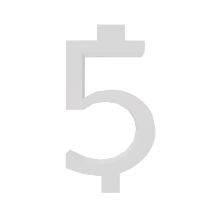 Поставка за свещи за торта, "5", рожден ден, 100 X 54 мм бяла слонова кост