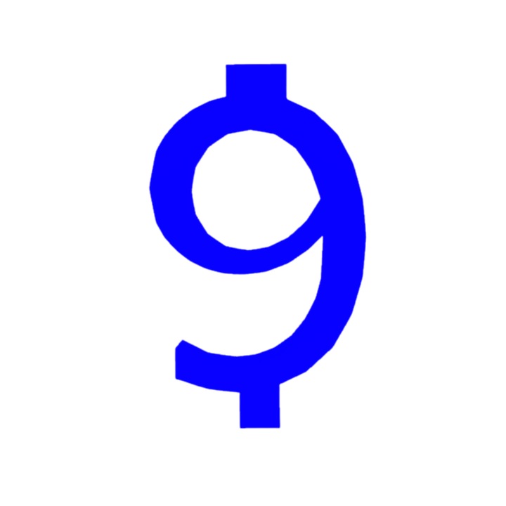 Topper tort tip suport lumanare, "9", zi de nastere,100 X 60 mm albastru