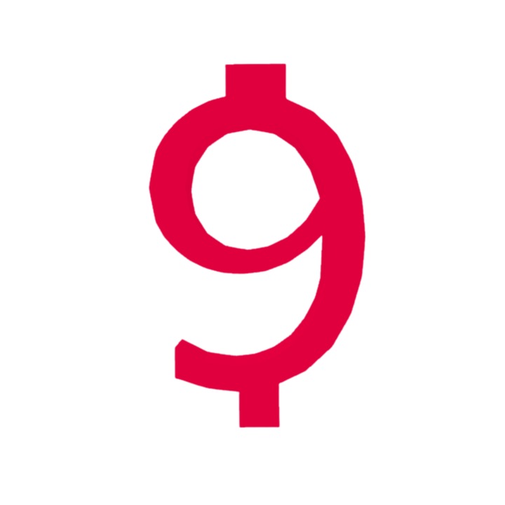 Topper tort tip suport lumanare, "9", zi de nastere,100 X 60 mm roz zmeuriu