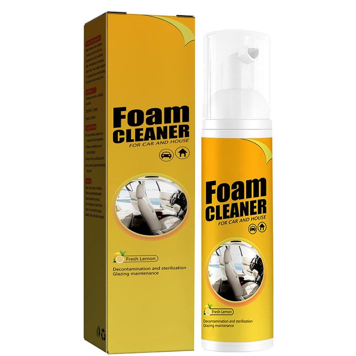 Spuma curatare interior auto universala multifunctional, MorFansi®, Pentru tapiterie, piele, plastic si vinilin, 100ml