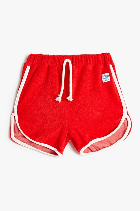 KOTON, Pantaloni scurti din material terry cu snur de ajustare, Rosu